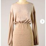 Silver moon sparkle metallic dress holiday boho Classic long sleeve ruched Size undefined Photo 0