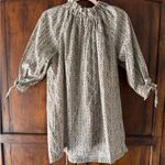 Vintage | Mary Jane Puff Sleeve Tunic Ditsy Floral Paisley | XL Brown Photo 1