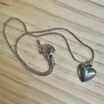 Chunky Pewter Heart Pendant Necklace Photo 6