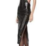 Bardot NWT  Dress Open Back Sequin Midi Black Slip Dress Size 6 Slinky Sexy New Photo 9