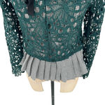 Anthropologie Maeve Gabriella Top Blouse Peplum Gingham Lace Green Size XS Photo 8