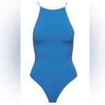 Aritzia  Babaton Fox Contour High Neck Thong Bodysuit Mazarine Blue Small Photo 1