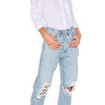 AGOLDE 90's Mid-Rise Fall Out Loose Fit Distressed Straight High Rise Denim Jean Photo 1