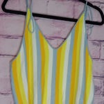 Storia  KNIT TIE SHOULDER CROP TANK TOP FESTIVAL BOHO 70S STRIPE MEDIUM Photo 0