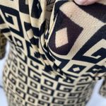 Niche geometric print vintage dress, black and gold, size small Black Photo 1