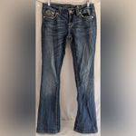 Miss Me  Easy Boot Jeans Sz 30x31 Distressed Rhinestone Pockets Photo 1