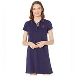 U.S. Polo Assn. USPA Tipped Polo Navy Knit Dress Women’s Size XL Photo 12