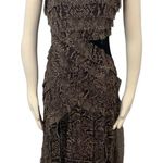 Celo Brown Flowy Raw Edge Snakeskin Print Ribbon Strip Dress M Size M Photo 0