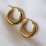 Gold Thick Chunky Hoops Photo 1