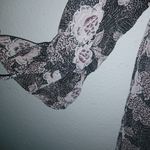 Knox Rose  L V-Neck Mauve Gray Roses Dress Photo 3