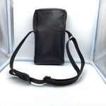 BRAND black leather travel bag w/adjustable strap Photo 2