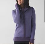 Lululemon  In A Cinch Reversible Purple Striped Cowl Neck‎ Pullover Sweater Photo 4