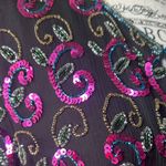 Papell Boutique Black and Pink Sequin Varsity Jacket Size XL Photo 6