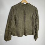 Ralph Lauren VTG  Jacket Women Olive Gold Metallic Thread Linen Herringbone 10 Photo 2