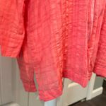 Christopher & Banks  Large Coral Textured Semi-Sheer Button Down Blouse Top Photo 5