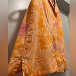 Erika VTG Orange & Pink Tropical Floral Print Sleeveless Button-Up Blouse Top Photo 6