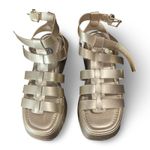 TRARY Platform Sandals, Gold, Lightweight, Adjustable Ankle Strap, Size 6.5 Gold Photo 3