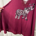 Wound Up NWOT  women’s maroon elephant‎ mandala pattern lace cross strap tank top Photo 2