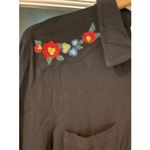 Miss Me Black Embroidered Button up Mini Dress Birds Western Cowgirl Y2K LARGE Photo 2