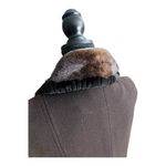 Vintage Elegant Brown Wool/Cashmere Coat With Luxurious Mahogany Mink Fur Collar Size 8 Photo 11