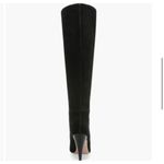 Veronica Beard Sanzi Knee Slouchy Leather Stacked Heel Black Suede Boots 6 Photo 5