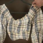 Arizona Jean Company Arizona Off The Shoulder Plaid Crop Top Photo 0