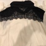 Forever 21 Cream Blouse with Black Lace Photo 3