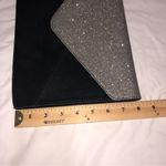 DSW Black Silver Large Envelope Clutch Faux Suede Leather  IPad Case Evening Bag Photo 2