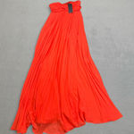 Marciano  Scarlett Pleated Strapless Maxi Dress 0 Mandarin Red Gown Formal Event Photo 0