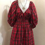 NWT 2000s Gothic Cottagecore Whimsy Lolita Shirred Corset Plaid Gingham Red Black Dress Sweetheart Babydoll V Photo 0