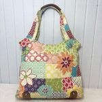 Fossil Vintage  Original Brand Patchwork/Floral Canvas Bag With Leather Detail Photo 3