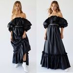 Love Shack Fancy Tara Ruffle Maxi Dress Black Sz S Photo 2