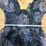 Exceptional Fate Black Floral Organza Puff Sleeve Mini Dress Size L Photo 3