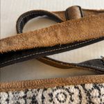 MYRA BAG BRAND..PIVOT PRINT SHOULDER BAG ADJUSTABLE STRAP TAN SUEDE DARK CANVAS Photo 7