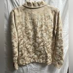 Susan Graver QVC Style Oriental Jacquard Jacket Blazer Gold Beige White Print Photo 2