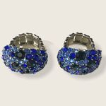 Cobalt & Aquamarine Encrusted Silver Stretch Rings Photo 0