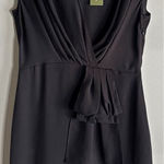 Trina Turk  Black Draped Tie Waist Sheath Dress Size 10 NWT Cocktail Work Party Photo 0