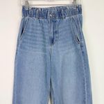 American Eagle Hi-Rise Paperbag Denim Jeans Medium Wash Size 8 SHORT 8S EUC Photo 1