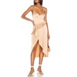 SONG OF STYLE Yuki Midi Sz XS Dress in Champagne Tan Photo 2