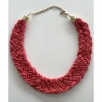 Vintage Red Color Seed Bead Multi strain Braid Beaded Collar Choker Necklace 17” Photo 10