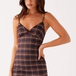 Peppermayo Karis Mini Dress - Brown Black Check Photo 0