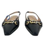 Gucci Zumi GG Interlocking Logo Pointed Toe Slingback Flats Black Size 37 Photo 4