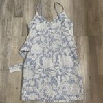 Waverly Grey Liberant Lace Floral Striped Dress Size M Adjustable Straps Blue Size M Photo 13