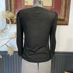 Kate Spade  Black with Gold Metallic Jersey Ruched Sleeve Top - Sz S 🧡🎀 Photo 5