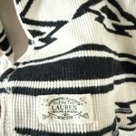 Ralph Lauren Long Sleeve Waffle Henley in Navy & White Aztec Print - Size PM Photo 4