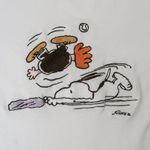 Vintage 90s Charlie Brown Snoopy Baseball Embroidered Shirt White Size L Photo 3