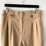 Ann Taylor Womens Pants Tan Cinched Belted Waist Tapered Ankle Leg Size 12 Photo 2