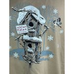 sweatshirt birdhouse winter snowflakes cottagecore Tan Size XL Photo 2