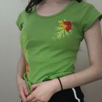 lime green Hawaiian flower shirt Size XS Photo 2