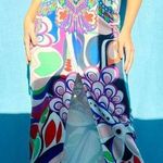 Y2K 70's Style Paisley Rainbow Skirt Size M Photo 0